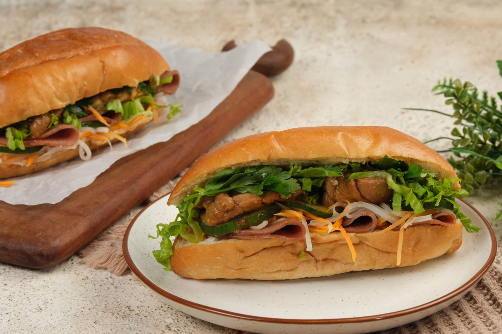 Bahn Mi bread or vietnamese bahn mi sandwich. Vietnam food.