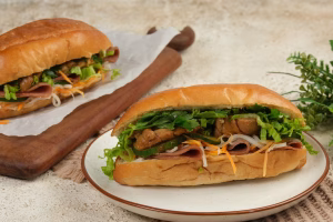 Bahn Mi bread or vietnamese bahn mi sandwich. Vietnam food.